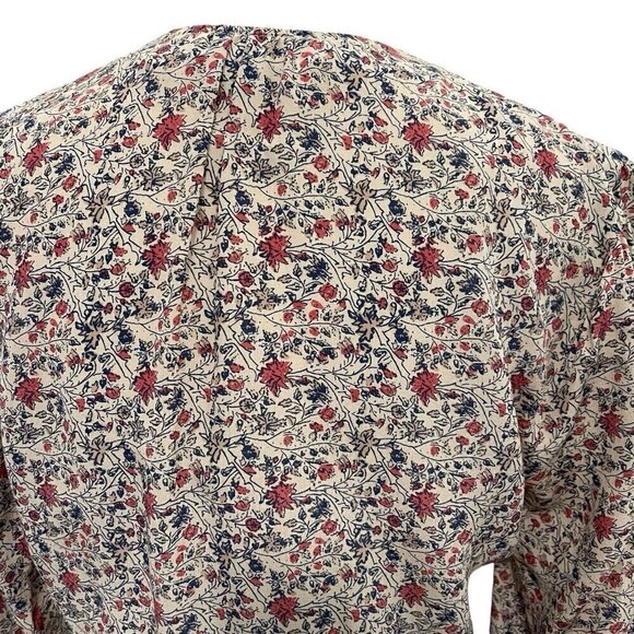 Madewell 100% Silk Feminine Micro-Floral Button Front Blouse Top size 2 - Picture 7 of 9